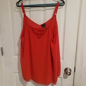 TORRID Red strappy Chiffon swing tank